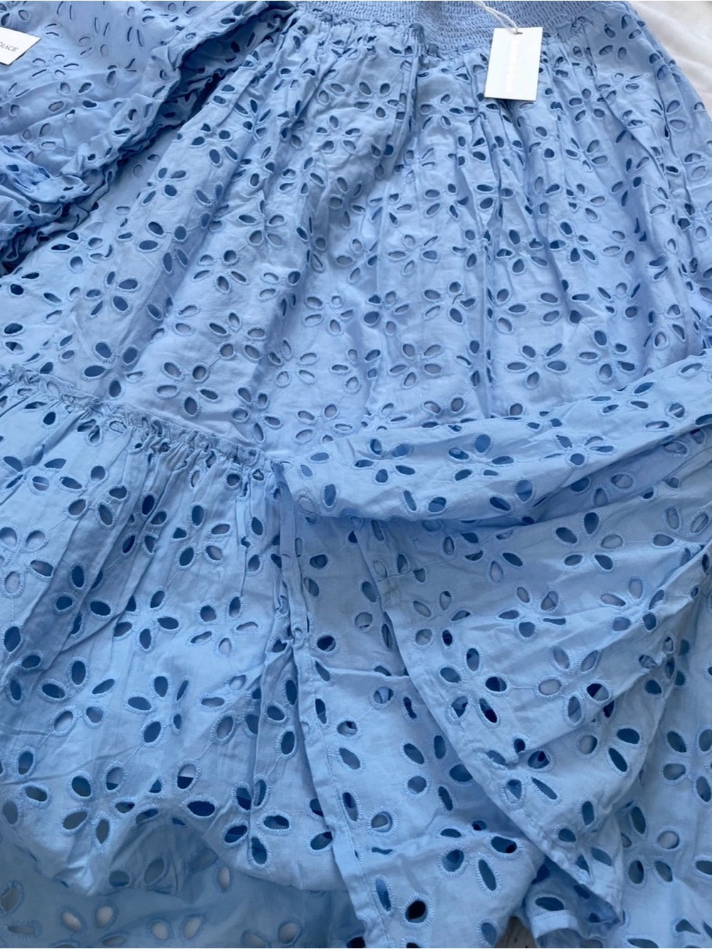 NWT Jennifer & Grace Blue Eyelet Lace Maxi Skirt and Top Set - Picture 4 of 5